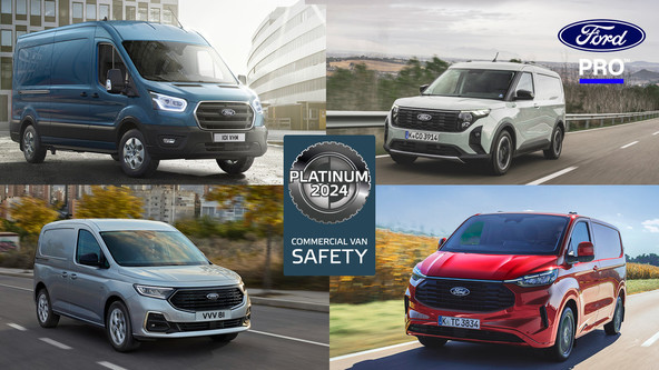Ford Pro Transit: Celotna modelna družina zdaj zagotavlja platinasto varnost