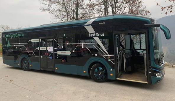 Električni avtobus na celjskih mestnih ulicah: Testiranje električnega avtobusa MAN Lion's City E