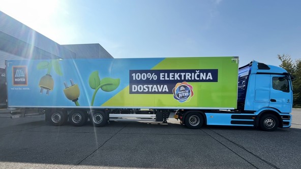 Dostave po vsej Sloveniji z manj hrupa in emisij: HOFER s prvima 100-odstotno električnima tovornjakoma