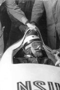 Gustav Adolf Baumm za krmilom prototipnega motocikla